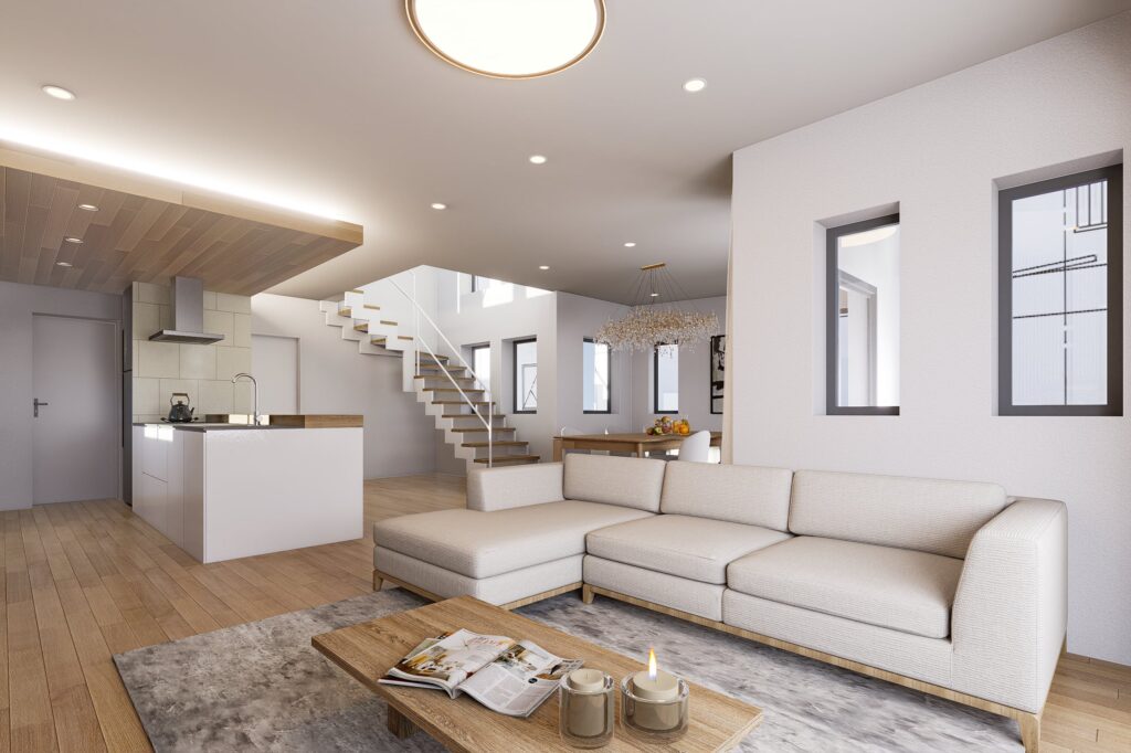 内観パース リビング